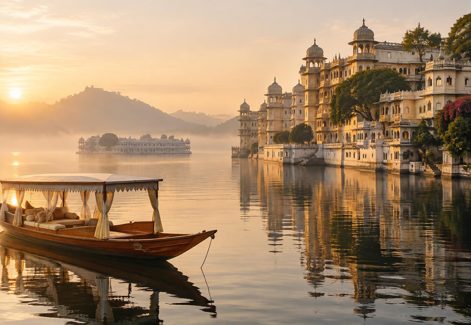 A luxury Udaipur lake journey at sunrise